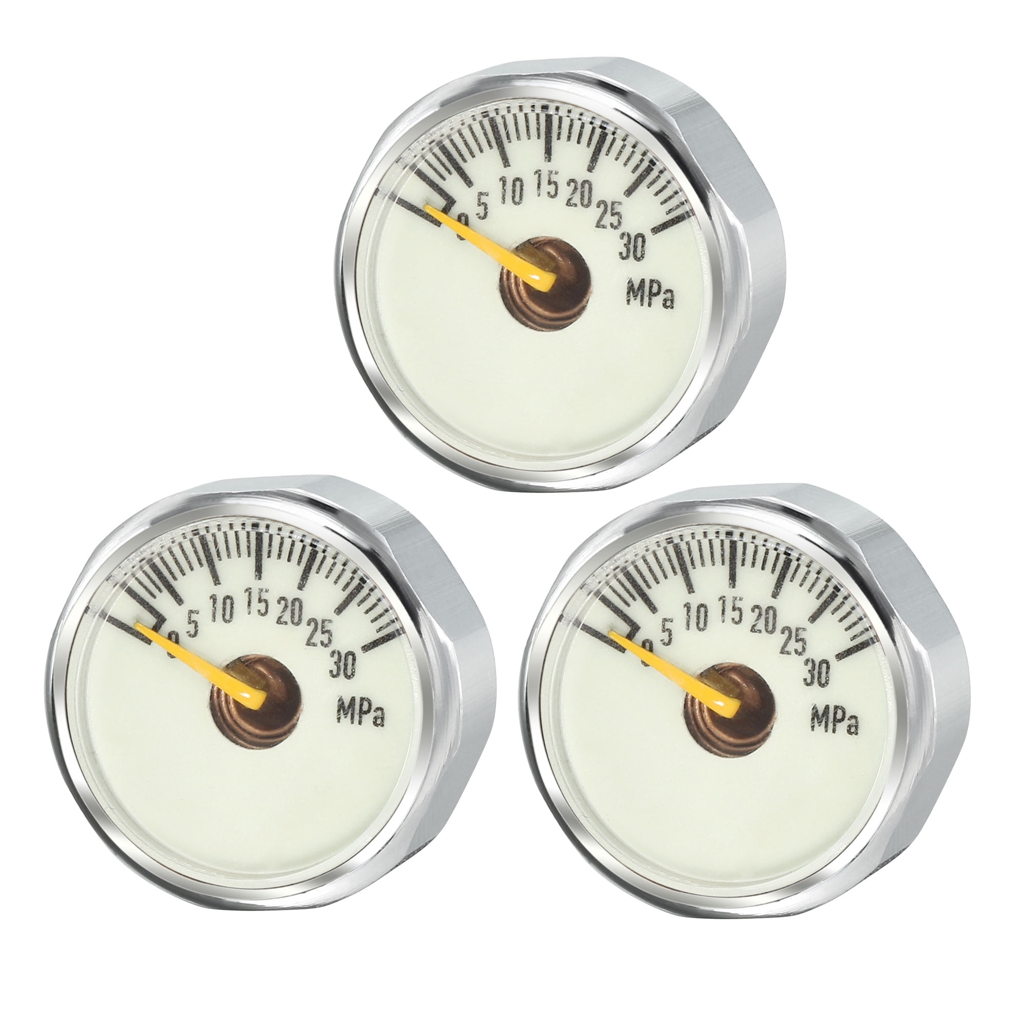 Pressure Gauge, 30MPA M8 Luminous Pony Bottle Gauges for Scuba Diving,3pcs