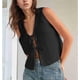 thumbnail image 5 of Chaleco de Verano para Mujer, Sin Mangas, Tejido A Crochet, con Lazo Frontal, Color Negro, Talla M, 5 of 10
