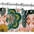 thumbnail image 3 of Boho Floral Shower Curtain Set with Hooks, Tropical Leaves Fabric Cloth Shower Curtains for Rustic Vintage Bathroom Decor, Colorful Flower Shower Curtain, 72x72, 3 of 6