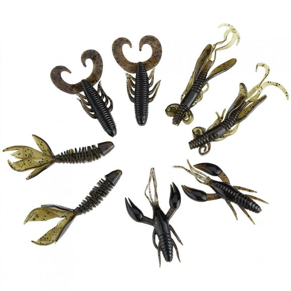 Tebru 25Pcs/Lot Soft Bait Shad Worm Crawfish Shrimp Bass Pike Fishing Lures Equipment
