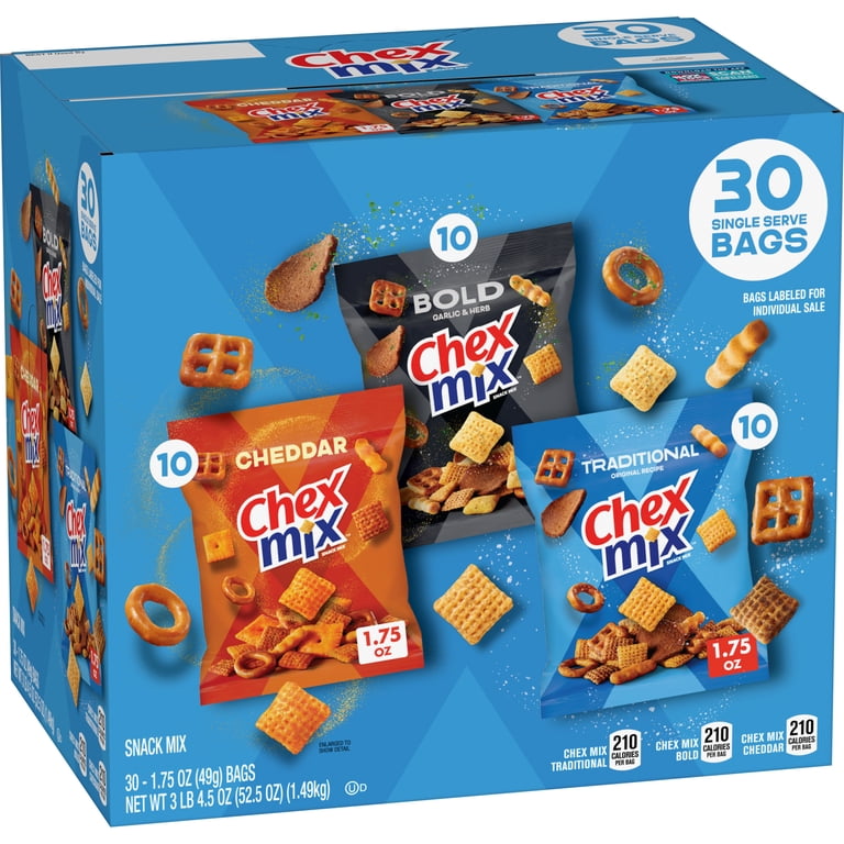 G-RAP HAMI ＆ CHERELLE FORTIERセット Chex Mix, Snack Mix, 52.5 oz, Variety Pack with 30 Bags - Walmart.com