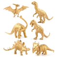 thumbnail image 5 of Juego de 14 piezas de modelo de dinosaurio dorado Tyrannosaurus pterodáctilo, juguete de decoración para fiesta de cumpleaños de dinosaurio, 5 of 5