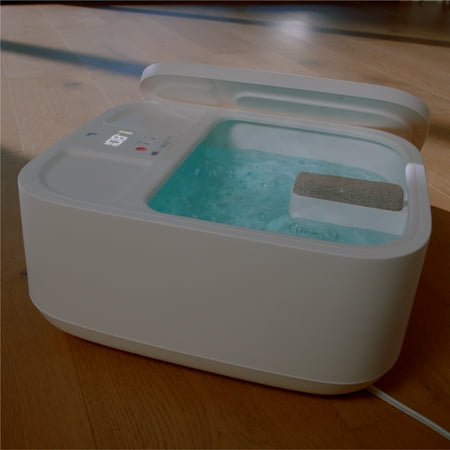 Sharper Image - Hydro Spa Plus Foot Bath Massager, Heated with Rollers and LCD Display - White