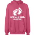 thumbnail image 2 of OXI Hoodie Sweatshirt - Hide And Seek Champion, Basic Casual Hoodie for Men's and Women Fleece Hoodie Long Sleeve - Safety Pink X-Large, 2 of 3