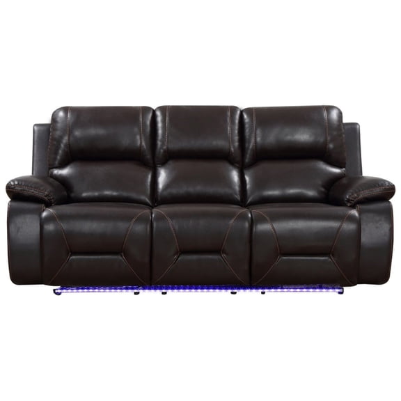 HomeRoots 89" X 40" X 40" Brown Power Reclining Sofa 366346-Brown