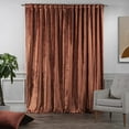 thumbnail image 3 of 3S Brother's Burnt Orange Extra Long Shiny Velvet Curtains Luxury Colors Light Blocking Hang Back Tab & Rod Pocket 1 Panel Curtain 5-30 Ft Home Décor Custom Made Drapes -Made in Turkey(100"W X 264"L), 3 of 6