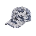thumbnail image 2 of GIJNRIUIUA Women Baseball Cap Under $5 Sales 2026 Rhinestone Baseball Cap Crystal Bling Camo Curved Brim Adjustable Strap Back Lightweight Outdoor Casual Fashion Sun Hat Blue Sun Visor Hats One Size, 2 of 5