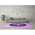 thumbnail image 3 of Ahgly Company Indoor Rectangle Medallion Purple Traditional Area Rugs, 2' x 5', 3 of 4