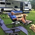 thumbnail image 2 of Simenmax Zero Gravity Chair Set of 2, Reclining Folding Outdoor Chairs with Adjustable Headrest & Cup Holder, Anti - Gravity Loungers for Backyard, Patio, Lawn, Poolside,Blue, 2 of 7