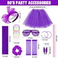 thumbnail image 5 of Loritta 80s Costumes for Women Fancy Outfit Accessories Set with Fishnet Gloves Leg Warmers Tutu Skirts for Theme Party, 5 of 7