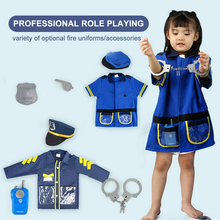 XunW Role-Playing Costumes Long Sleeve Clothing Set Children'S Cosplay  5/6Pcs Play House Toys For Kids Army Police Uniform 