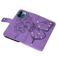 thumbnail image 6 of SaniMore Case for iPhone 14 Pro (6.1" 2022), PU Leather Luxury Embossed Butterfly Glitter Diamond [Wrist Strap & Card Slots & Flip Kickstand] Full-body Shockproof Wallet Cover, Lightpurple, 6 of 8