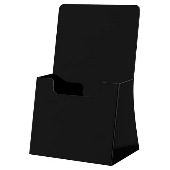 5 Pack Brochure Holder for 4.25" Trifolds Black Acrylic Countertop Literature Organizer Space Saving Slant Back Rack Card Dispenser for Offices Shops and Restaurants