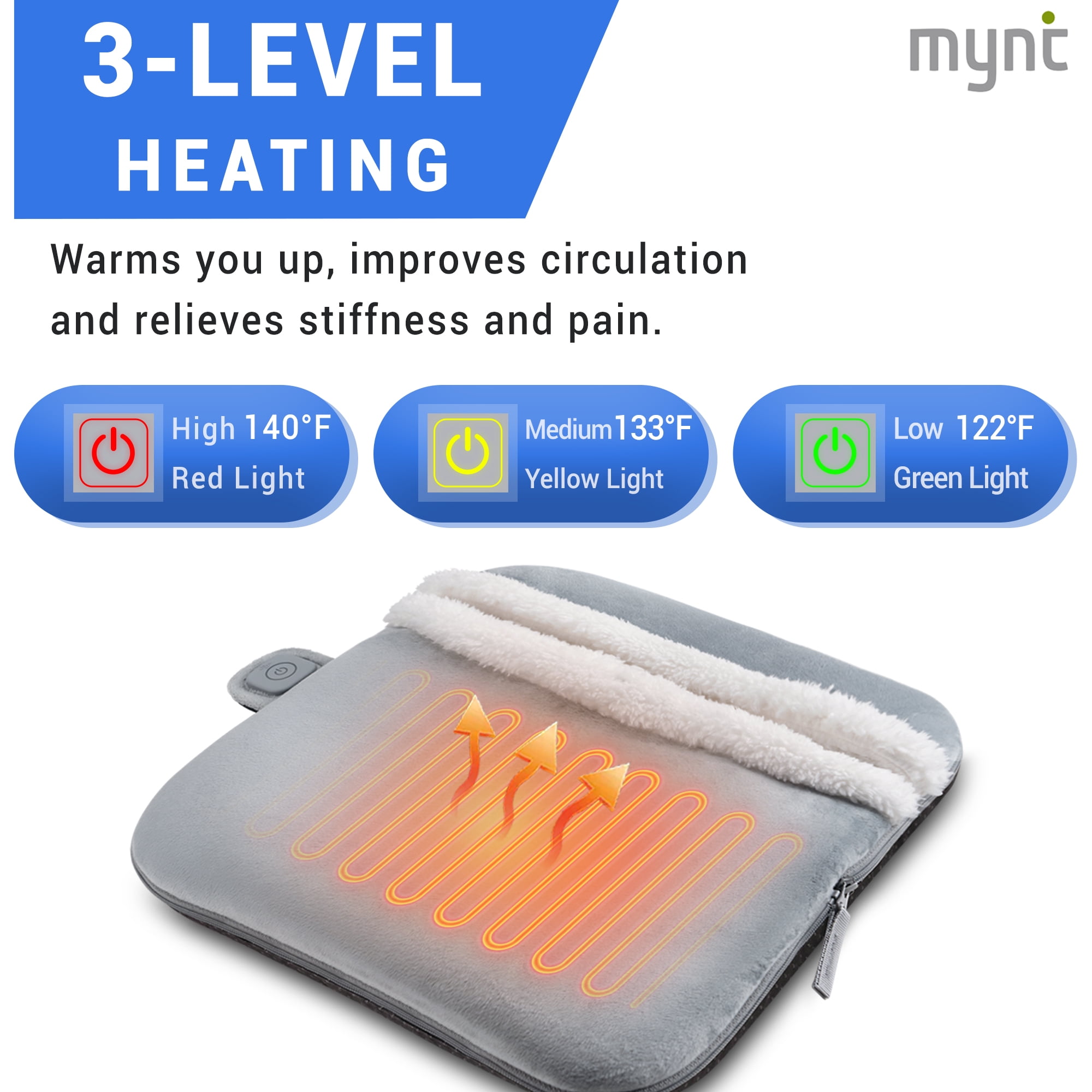 Mother's Day Gifts Heating Pad for Foot, Electric Heated Foot Warmers, Auto Shut Off with 3 Heat Levels, Gray