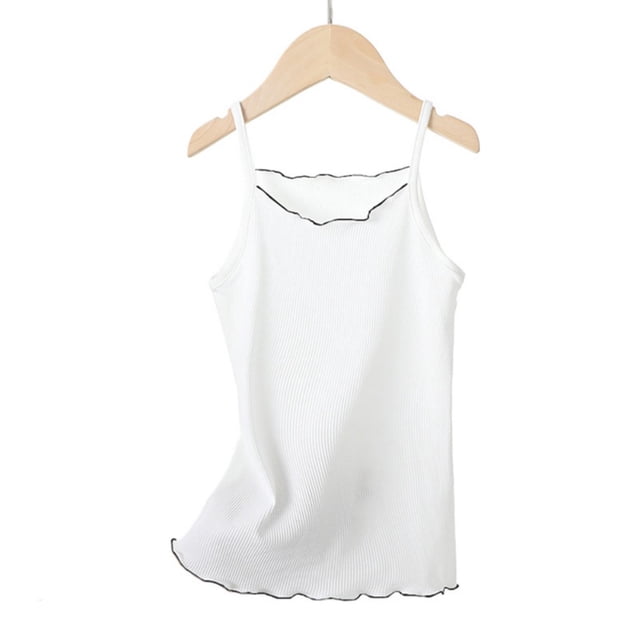 LYMAYTER Soft Cami Tank Top for 4-14Y Toddler Girls Cute Floral Print Breathable Summer Basic Undershirts