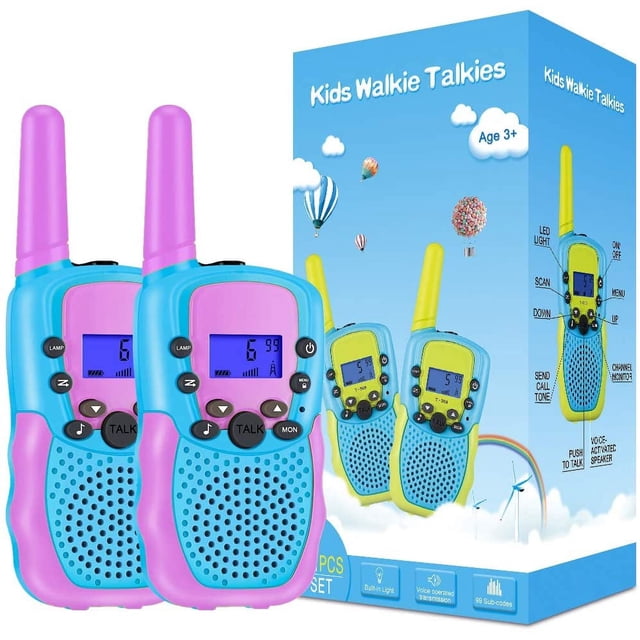 Selieve Toys para niñas de 3 a 12 años, Walkie Talkies para niños, 22 canales, radio de 2 vías, juguete con linterna LCD retroiluminada, alcance de 3 millas para exteriores, camping, senderismo