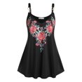 thumbnail image 1 of Tank Top de Talla Extra con Estampado Floral con Anillo Rosegal  Camisetas sin mangas de talla grande, 1 of 5