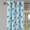 thumbnail image 3 of Ambesonne Sport Grommet Curtain, Ice Hockey Pattern Winter, 50" x 54", Blue Red Black, 3 of 6