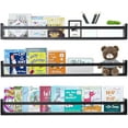 thumbnail image 3 of Nursery Book Shelves in Set of Walnut Floating Bookshelf for Room Wall Mounted Floating Shelves Solid Nursery Bookshelf Decor for Kitchen Bedroom Living Room, 3 of 5
