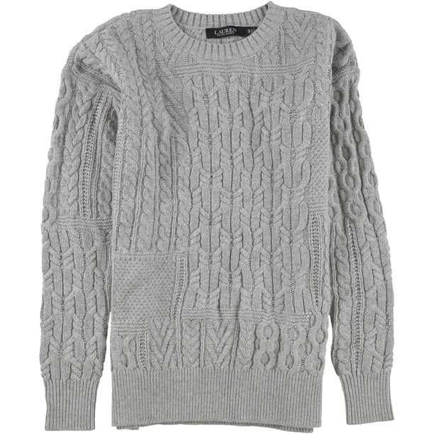 Suéter de punto de Cable Ralph Lauren para mujer Gris Extra Pequeño