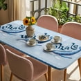 thumbnail image 3 of Navy Blue Whale Table Cloths for 6 Foot Rectangle Tables, Summer Coastal Bubbles Ocean Waves Patio Waterproof Elastic Fitted Tablecloths, Washable Rectangular Table Cover for Camping, 3 of 8