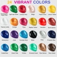 thumbnail image 3 of Art Acrylic Paint Set, 24 Colors 2fl oz 59ml Bottles for Artists, Students, Beginners, and Adults on Canvas, Rocks, Wood, Fabric and Ceramic, Non Toxic Paint, 3 of 8