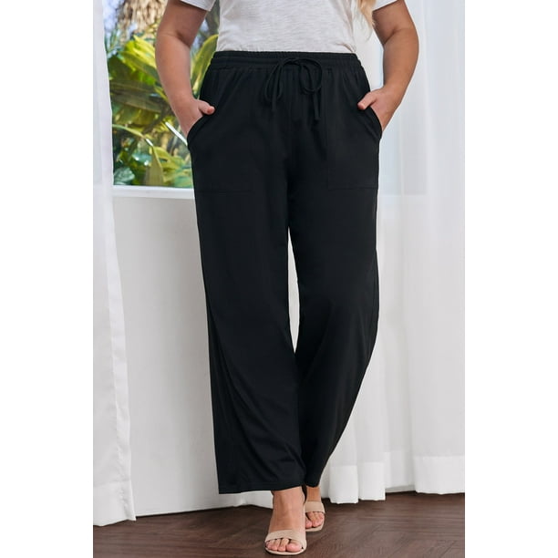 POGLIP Women s Plus Size Black pants