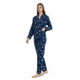 thumbnail image 3 of GLOBAL Women’s Flannel Pajama Set 100% Cotton Comfy PJs for Women Long Sleeve Button Front 2-Piece Warm and Cozy Sleepwear,Size S-3XL, 3 of 5