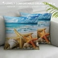 thumbnail image 3 of COMIO  Nautical Coastal Decor Pillow Covers Starfish/Seashell/Sand/Conch/Beach House Decorative Cushion Covers  Sea Theme Home Decorative Pillowcases, 3 of 5
