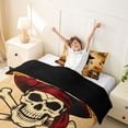 thumbnail image 3 of jejeloiu Vintage Pirate Skull Twin Duvet Cover,Treasure Chest Print Twin Bedding For Boys,Brown Black,Black Reversible,2-Piece,1 Duvet Cover and 1 Pillowcase, 3 of 6