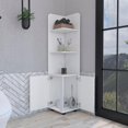 thumbnail image 3 of DEPOT E-SHOP Vestal Tall Corner Cabinet with 3-Tier Shelf and 2-Door, White, 3 of 5