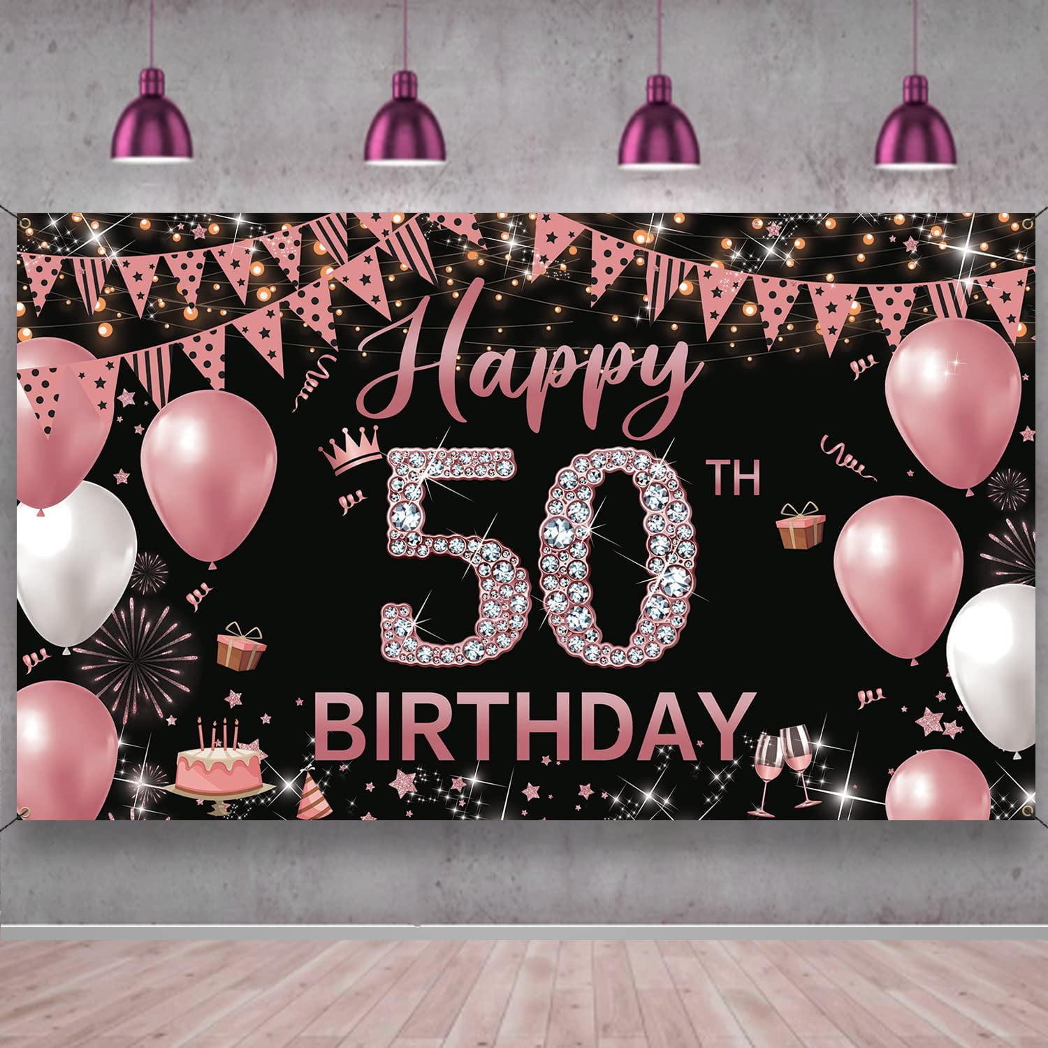 50th Birthday Decorations Backdrop Banner for Women, Happy 50th Birthday  Decorations Women, Rose Gold 50 Years Old Birthday Photo Props, Fifty  Birthday Party Poster Backdrop Fabric 6.1ft x 3.6ft PHXEY - Walmart.com
