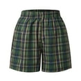 thumbnail image 5 of Women Shorts Summer Cute Soft Plaid Print Buttons Pajama Bottoms Comfy Shorts Basic Loose Sleepwear, 5 of 7