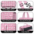 thumbnail image 3 of Teacher Tote Bag,Pink Bows and Baseballs Pattern Teacher Utility Tote Bag,Large Work Tote Bags for Women with Multiple Pockets,Top Zipper Closure,13.8x10.6x6.7 Inch, 3 of 5
