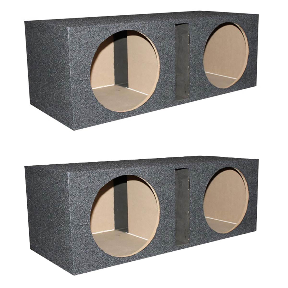 QPOWER QBASS12 Dual 12 Inch Vented Port Subwoofer Sub Box Enclosure (2