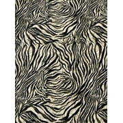 Zebra Print on Venezia Polyester Spandex 2 Way Stretch Light Weight Fabric by the Yard