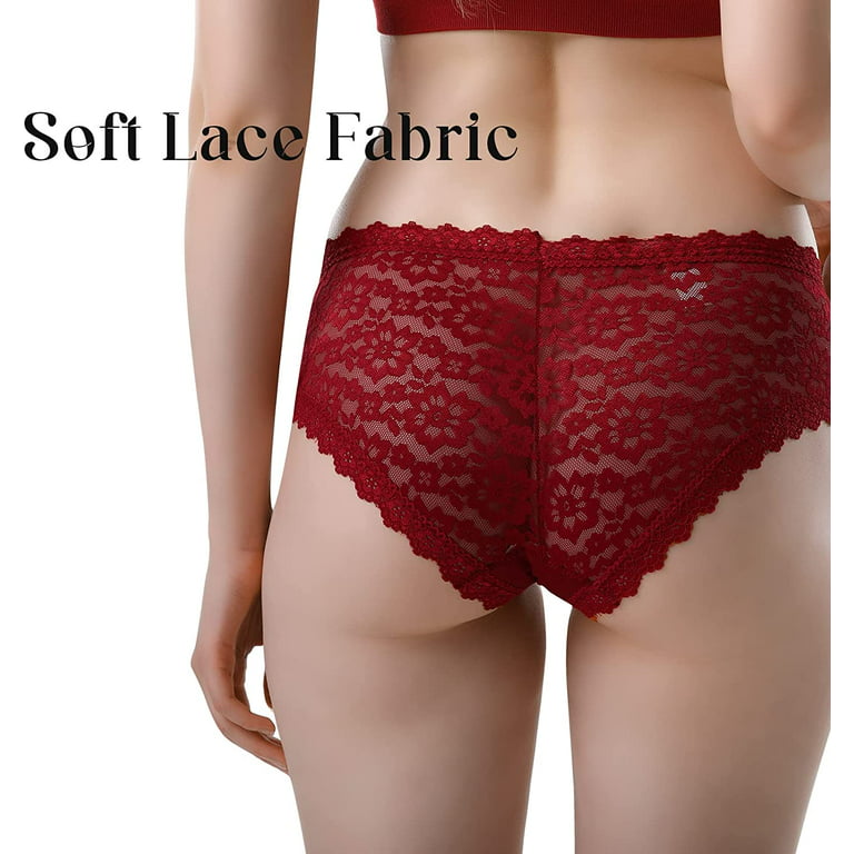 LEVAO Womens Bikini Panties Underwear Lace Hipster Seamless Sexy Hi Cuts 6  Pack S-XL