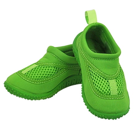 Iplay Unisex Boys or Girls Sand and Water Swim Shoes Kids Aqua Socks for Babies, Infants, Toddlers, and Children Lime Green Size 7 / Zapatos De