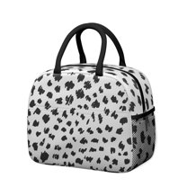 Womens White and Black Of Leopard Print Lunch Box for Work,Insulated Lunch Bag for Women,Loncheras Para Mujer,Leakproof Adult Lunch Bag for Work,Beach,Travel,Picnic,Camping