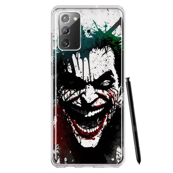 MUNDAZE Samsung Galaxy Note 20 Shockproof Clear Hybrid Protective Phone Case Laughing Joker Painting Graffiti Cover