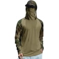 thumbnail image 2 of Tactical Style Sun Shirt For Men With Full Face Cover And Raglan Sleeves Highlighting Moisture Wicking Performance For Daily Wear Army Green L, 2 of 5