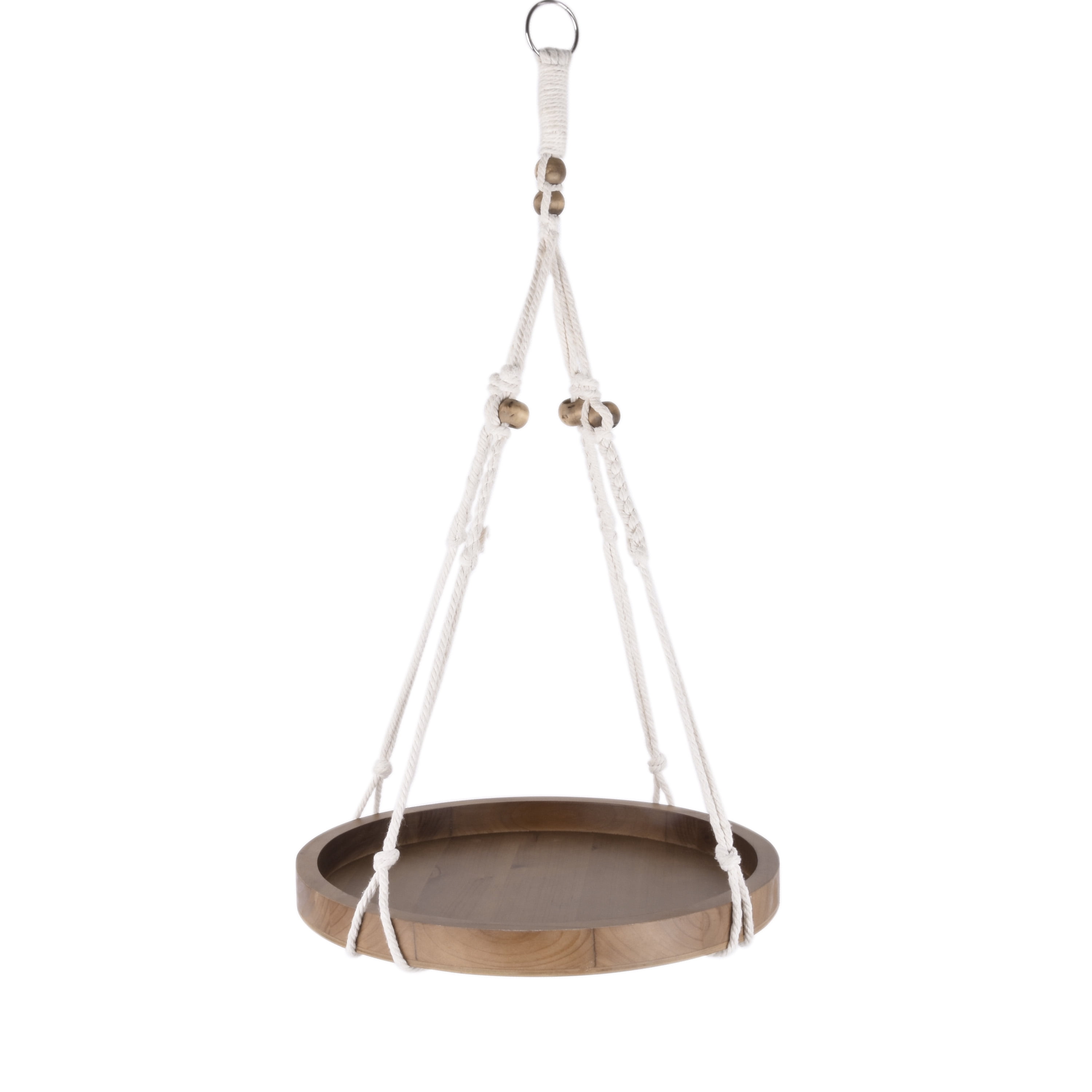 Better Homes and Gardens Outdoor Rope Hanger with Wood Table, 12" Length x 28" Height x 12" Width, 0.7lb