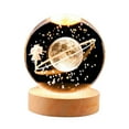 thumbnail image 2 of Glass Ball Night Light 2.4" Wooden Base Table Lamp for Birthday Anniversary, 2 of 8