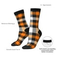thumbnail image 4 of Picia Orange Plaid Print Athletic Socks for Men & Women – Cushioned Moisture-Wicking Crew Socks for Sports, Running, and Training, Soft & Breathable Size 5-11, 4 of 6