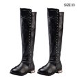 thumbnail image 1 of Boots Children Over-the-knee Rivets Tube Elastic Shoes Aritifical Leather Light Slipproof Rivets Winter Windproof Warm Outdoor Boot 33, 1 of 7