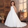 thumbnail image 2 of FYDUU Flower Girl Dress Girls Formal Wedding Pageant Gown with Back Bowknot Sleeveless Dresses A-Line Birthday Party Dress 11 Years, 2 of 9