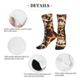 thumbnail image 5 of Women's Men's Dark Giraffe Print Colorful Novelty Pattern Crew Athletic Socks, 5 of 7