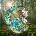 thumbnail image 5 of Fairy Flower on Moon Acrylic Window Hanging – A Magical Faux Stained Glass Decoration, Perfect Gift for Mom, Grandma, or Fantasy Lovers., 5 of 6