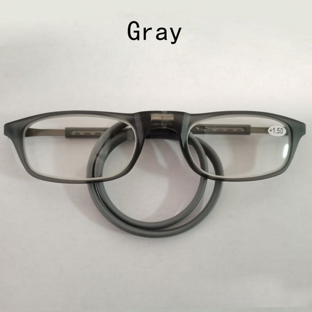 Unisex Magnetic Reading Glasses: Polarized Clear Lenses with Neck Strap MG080-0