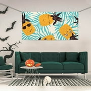 ZICANCN Banner Yard Signs, Tropical Orange Pineapple Party Wall Decor for Indoor Outdoor Room, Small Size